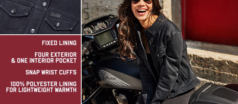 Women's Alex Denim Jacket, Black | Indian Motorcycle EN-CA