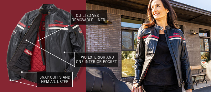 〈新品〉Indian Motorcycle 【M】革 フリーウェイ・ジャケット Women's Freeway Jacket 2, Black | Indian Motorcycle EN-CA