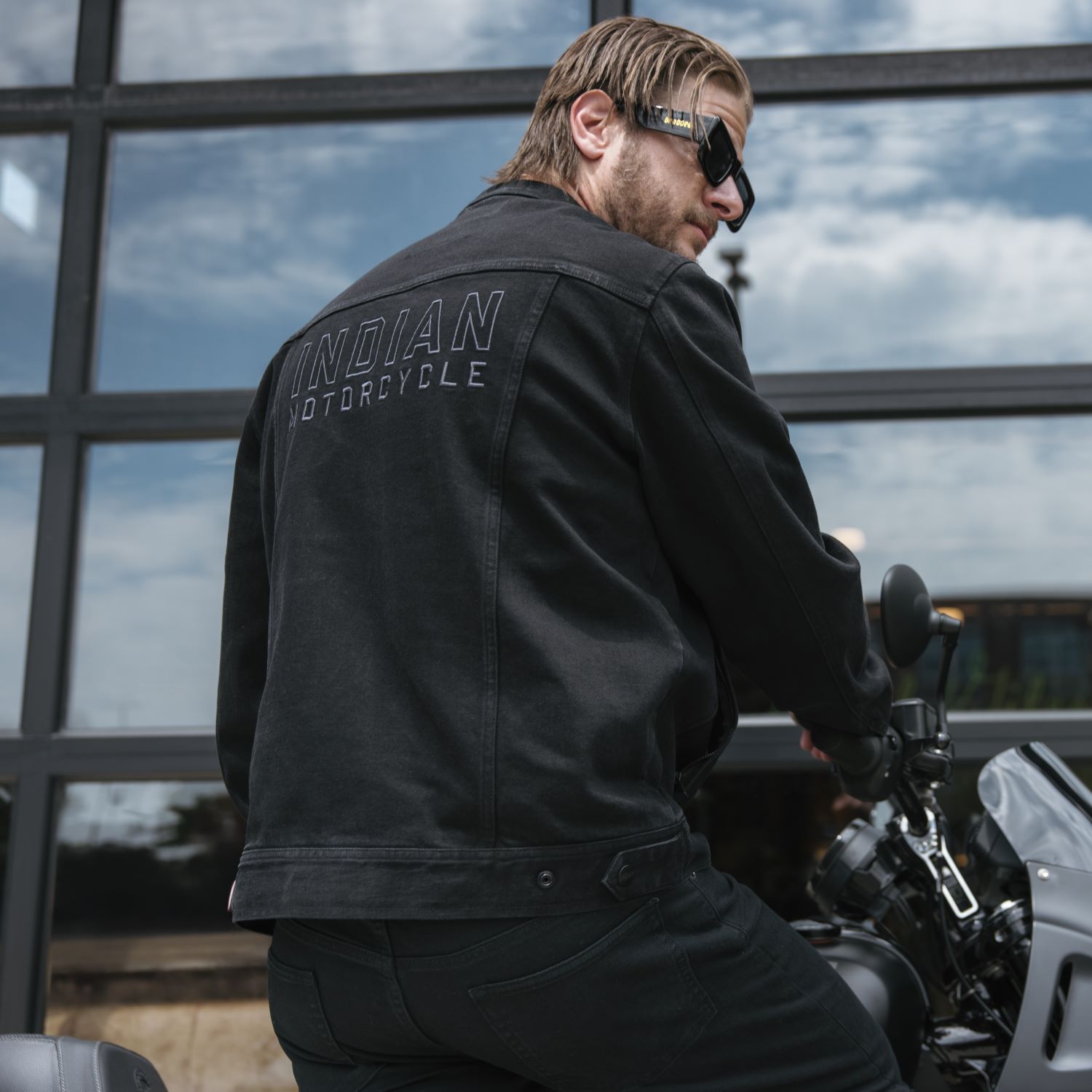 Indian Motorcycle ブラックジャケット XLサイズ Men's Rockingham Denim Jacket, Black | Indian Motorcycle