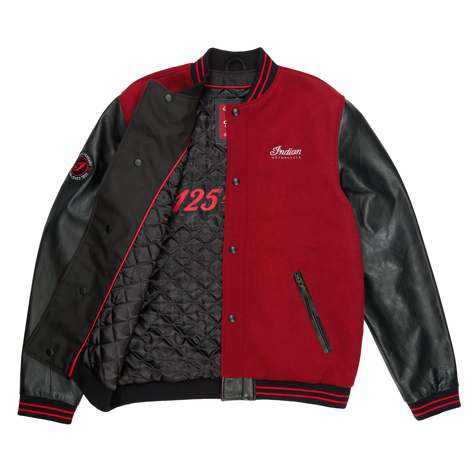 リヴァプール 125周年 BETVICTOR ジャケット L 黒×赤 YNWA Unisex 125th Varsity Jacket, Red | Indian Motorcycle EN-CA