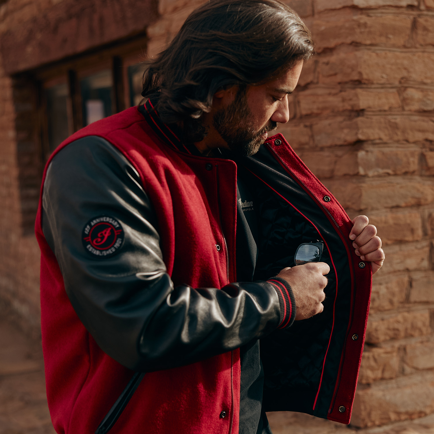 Unisex 125th Varsity Jacket, Red | Indian Motorcycle EN-CA