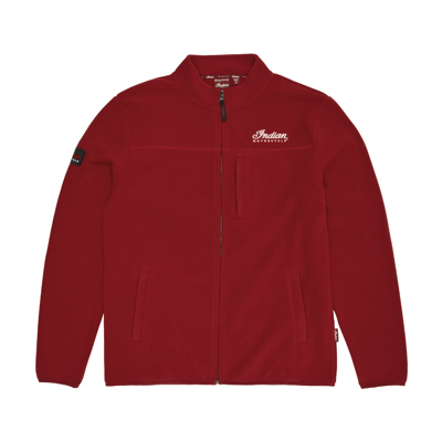 Men's Zip Thru Fleece Top, Red 