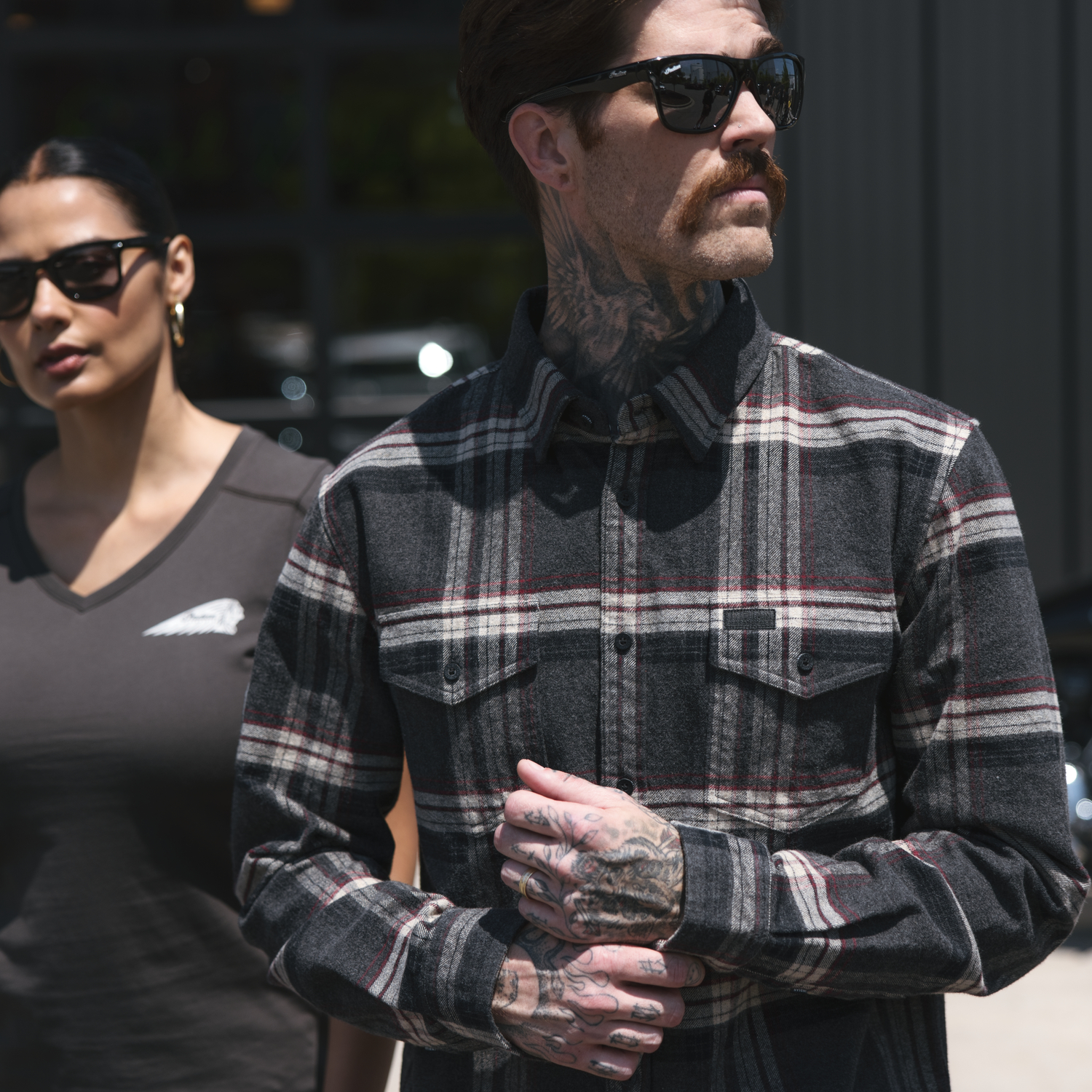 Men's Newark Plaid Shirt, Gray | Indian Motorcycle