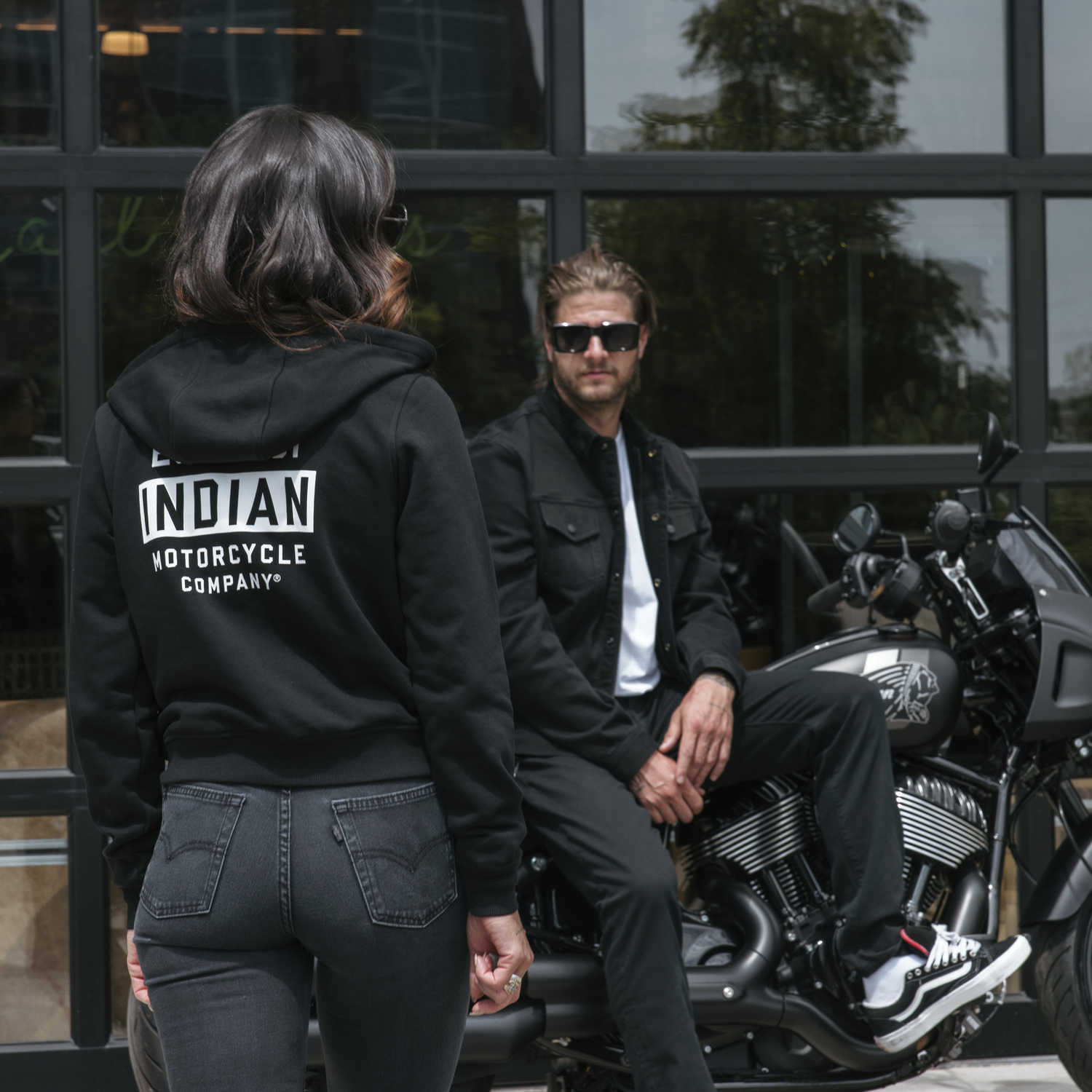 Women's Est 1901 Indian Motorcycle Cropped Hoodie, Black | Indian
