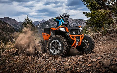 Polaris Scrambler 850 with a 3,500 lb Polaris HD winch attached