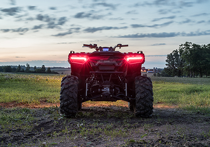 rear end of the 48 inch stance featured on the polaris sportsman 850