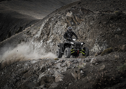 sportsman xp 1000 S trail riding at night with LED Pod & bumper lights