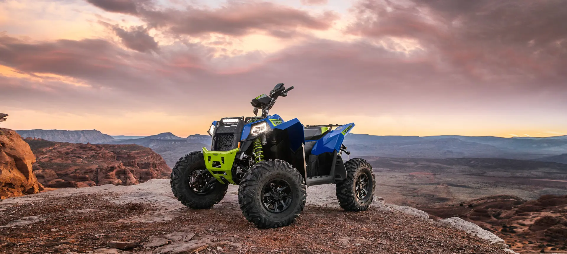 scrambler xp 1000 s atv on a rocky hillside