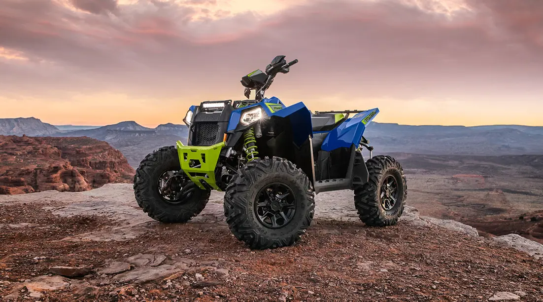 scrambler xp 1000 s atv on a rocky hillside