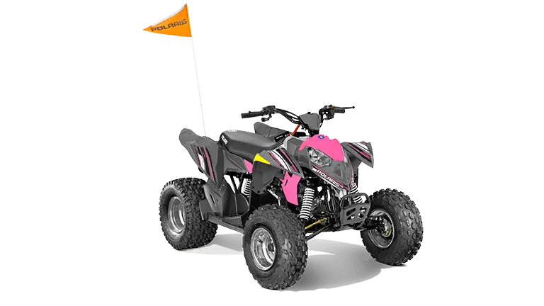 2023 Polaris Outlaw 110 EFI Avalanche Gray Pink Power