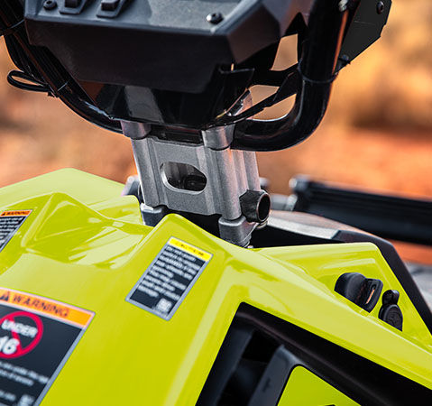 Closeup of the 3-inch adjustably handlebar riser on a 2025 Polaris Scrambler XP 1000 S Sport ATV.
