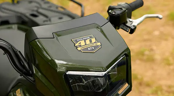 40th anniversary badging on the 2026 Polaris Sportsman 570 Premium 40th Anniversary Edition ATV.