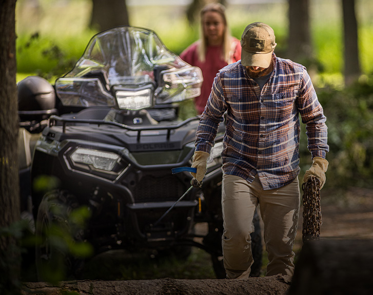 Explore accessories from the Property Maintenance Package for the 2027 Sportsman 850 ATV.