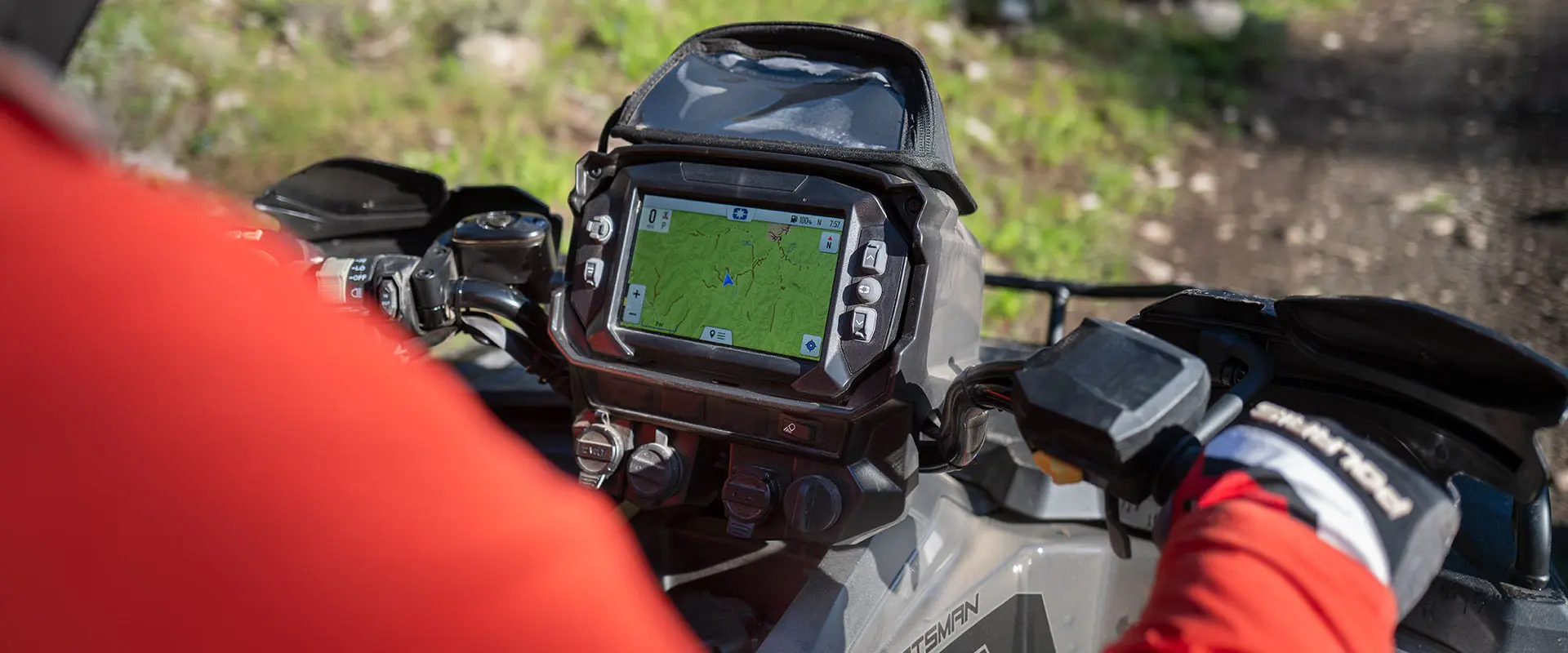 RIDE COMMAND screen on a 2027 Polaris Sportsman Touring 600 2-up ATV.