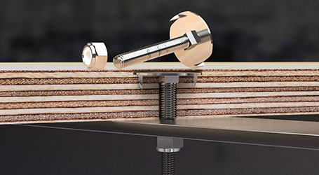Close-up of deck wood and fastener