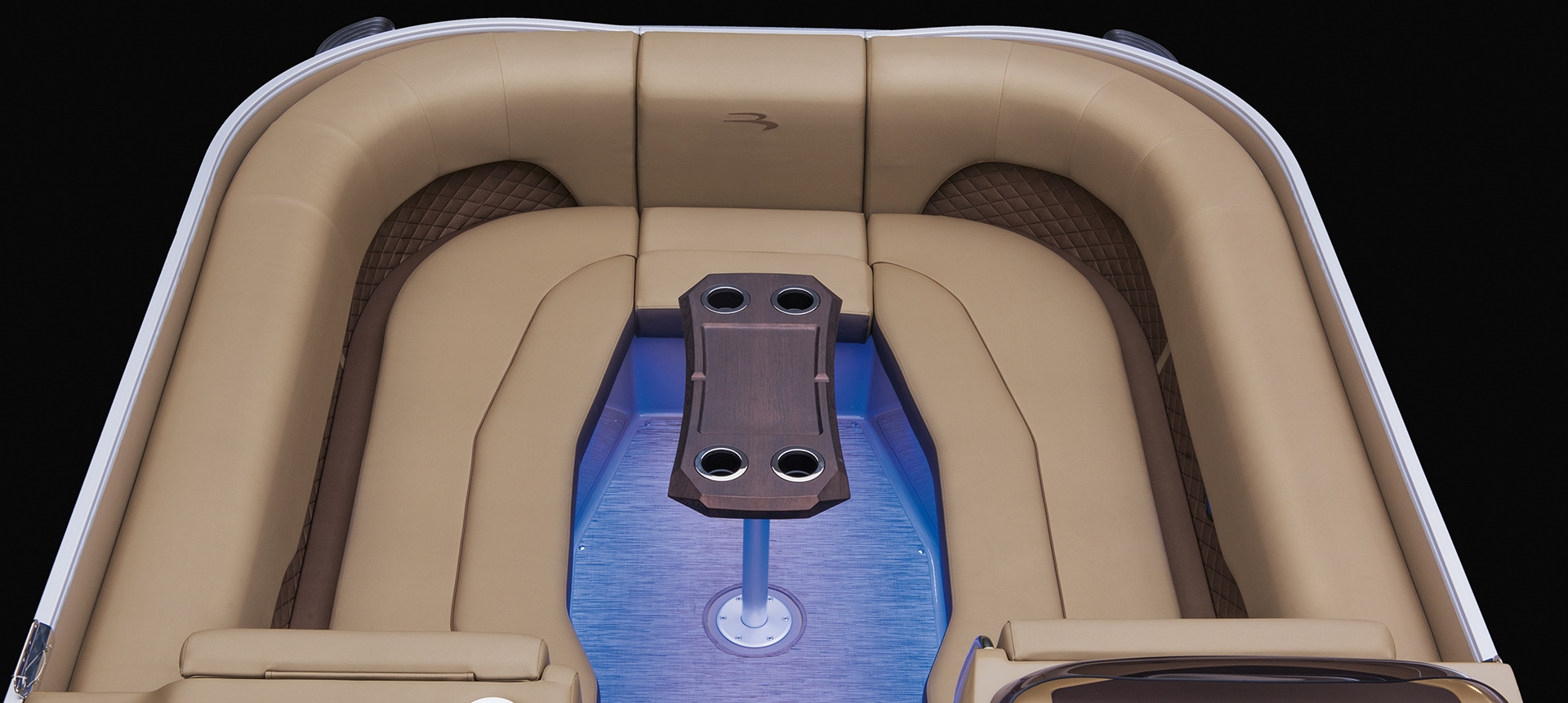 Top view of the inside of a L Bowrider boat