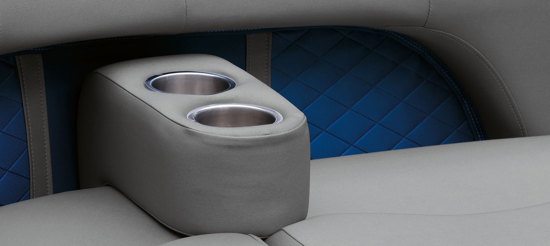 Zoomed in view of two cupholders in a Bennington L boat