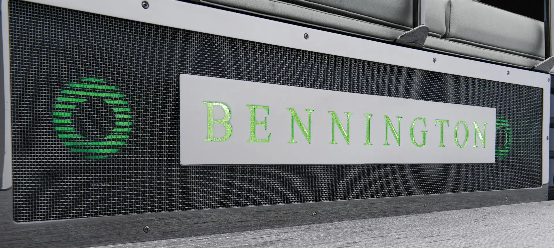 premium audio options on a Bennington LX pontoon with swingback floor plan