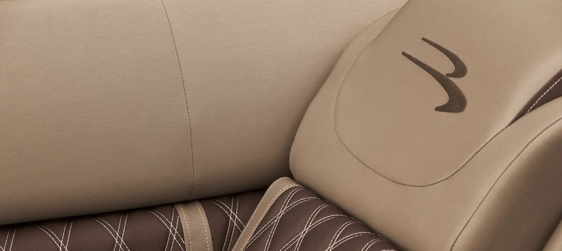 premium stitching on a Bennington LX pontoon