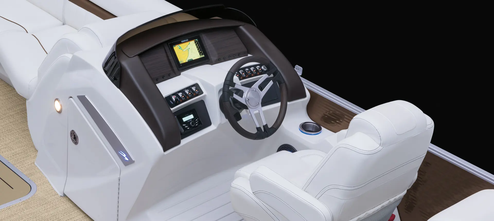 captains chair on a Bennington LX pontoon