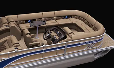 Bennington LX pontoon with stern lounge floor plan