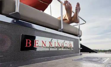 premium audio branding on a Bennington LX pontoon