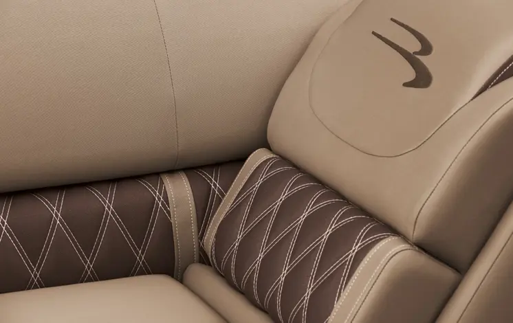 premium stitching on a Bennington LX pontoon