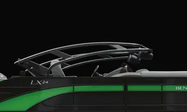 folding sport arch on a Bennington LX pontoon