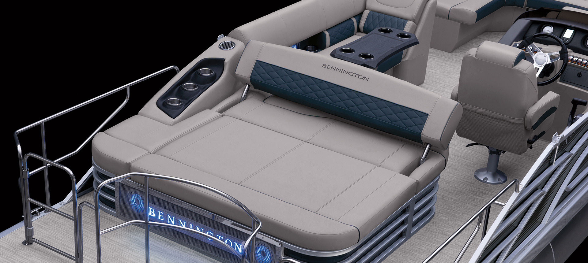 The inside of a Bennington LX boat