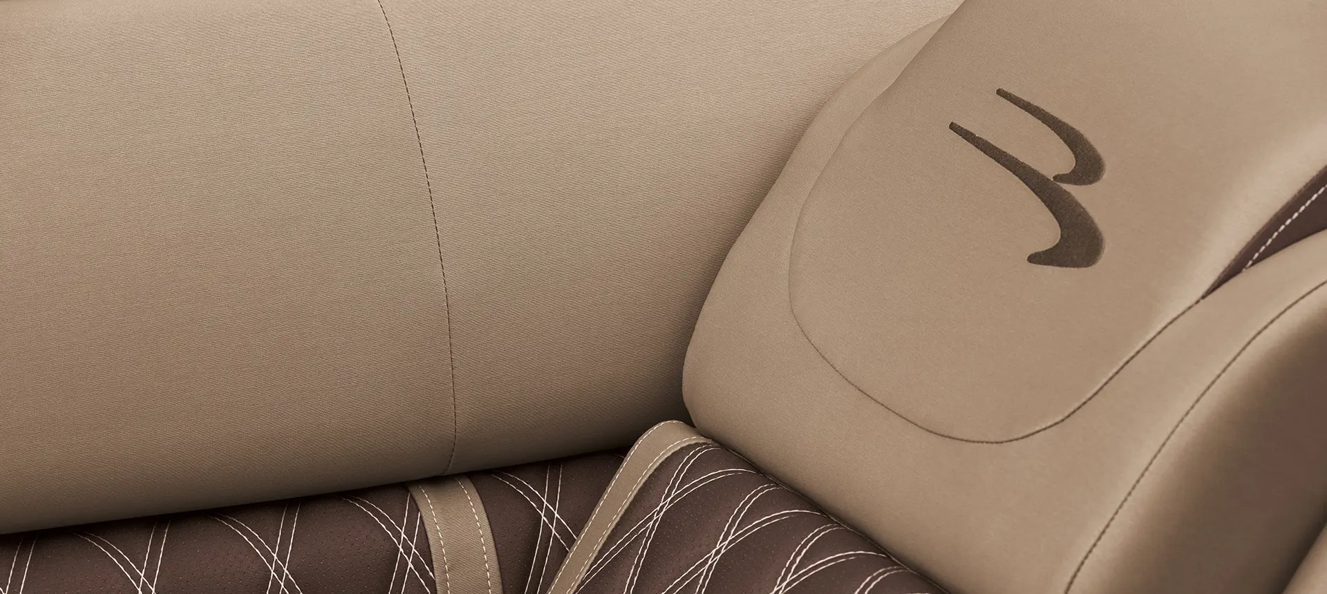 premium seat stitching on a bennington lx pontoon boat