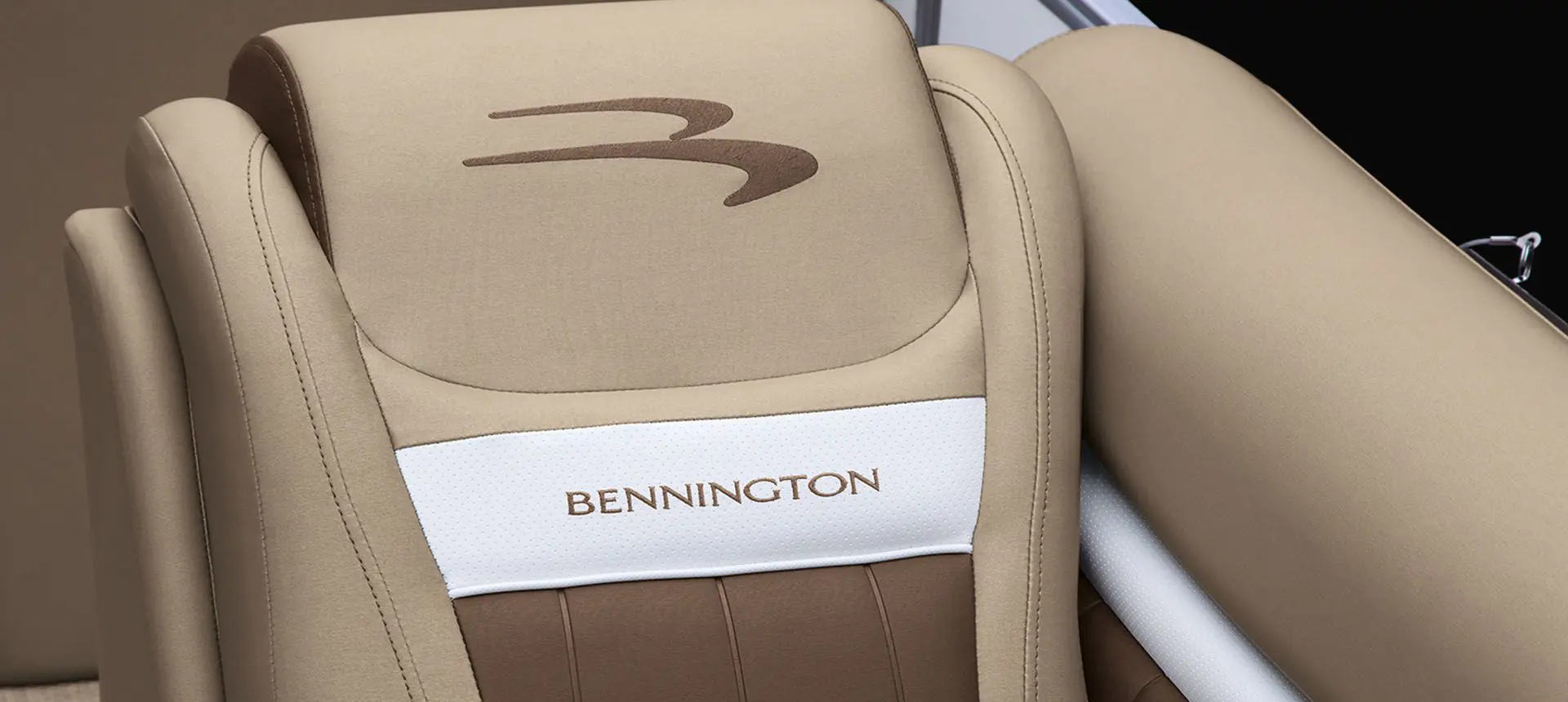 premium seat stitching on a bennington lx pontoon boat