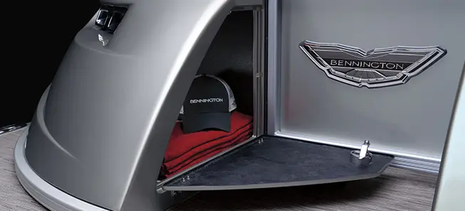 exterior bow storage on a Bennington Q Pontoon Boat