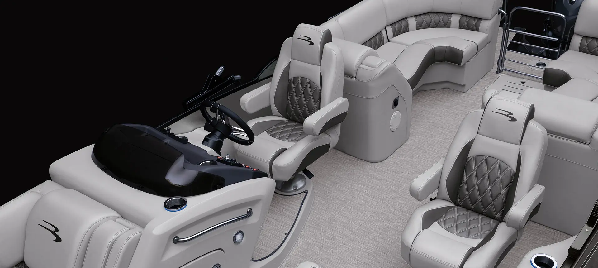 two chairs inside a Bennington QX Pontoon