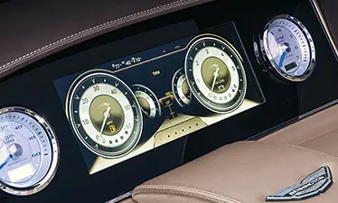 digital gauges on the helm of a bennington qx sport pontoon boat