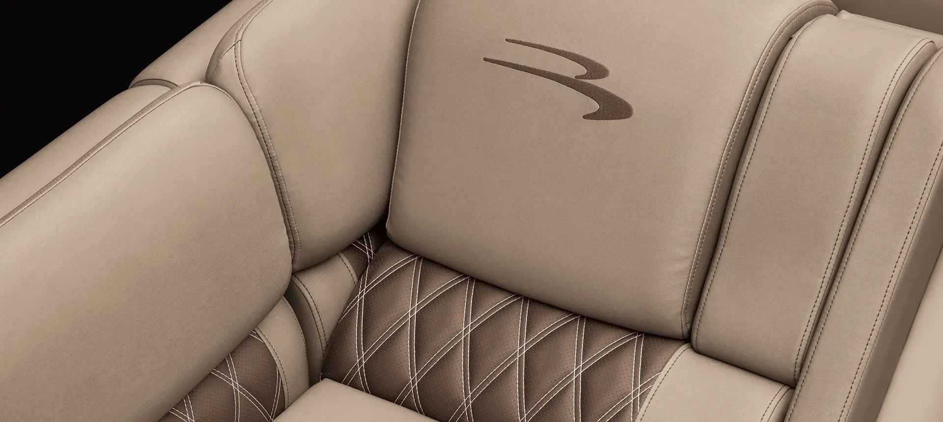 seat stitching and accents on a Bennington R pontoon
