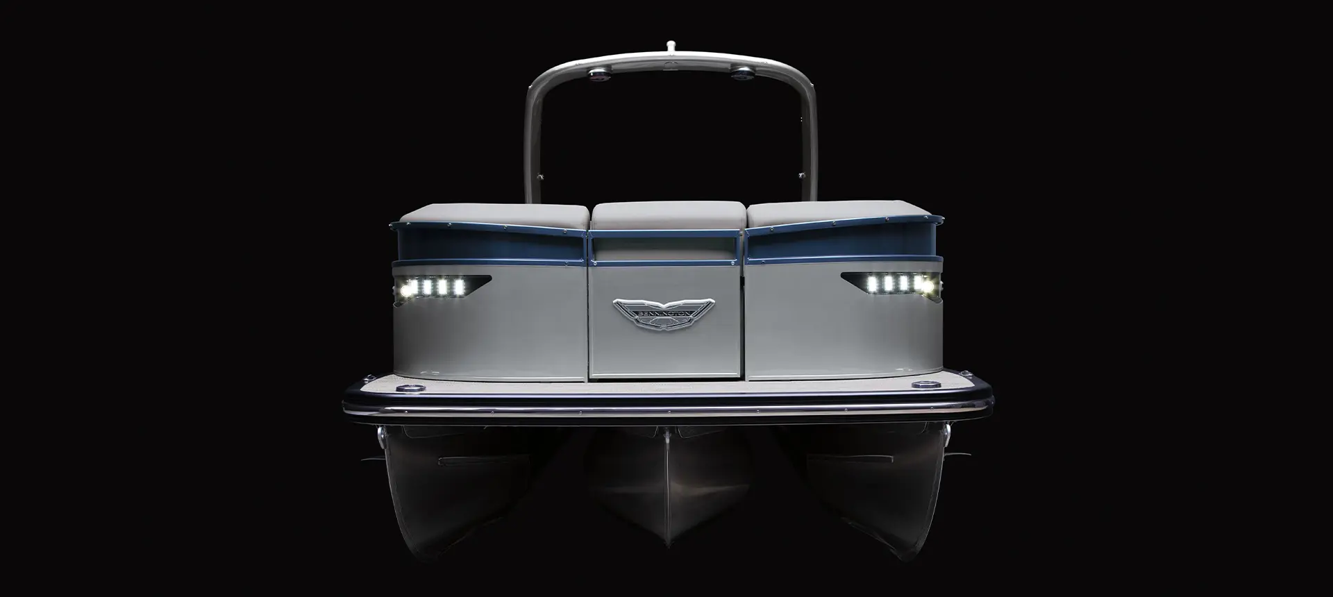 bow focused view of a bennington rx sport pontoon boat