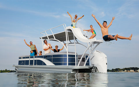 25 Double Decker Pontoon Boat with 2 Slides up to 12 People 2024 - Key West