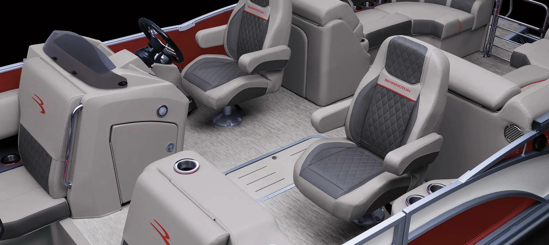 co-captain's chairs on a bennington l bowrider pontoon boat