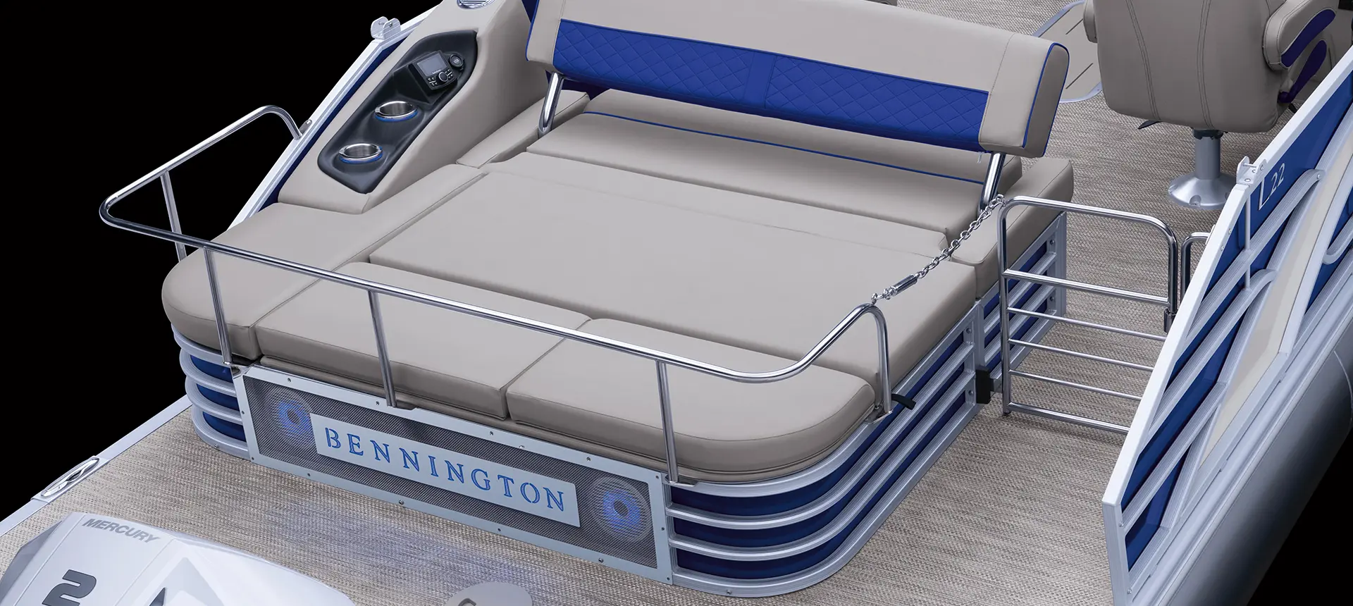 swinback seat on the stern of a bennington l pontoon boat