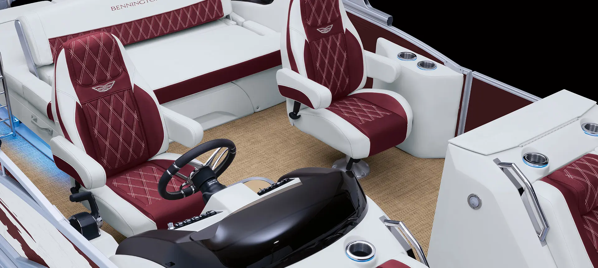 co-captain's chairs on a bennington r bowrider pontoon boat