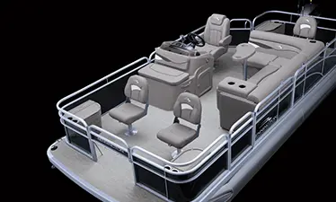 Bennington SV pontoon boat with fishing floor plan