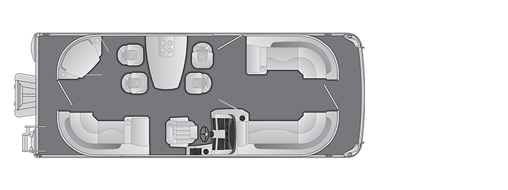 Overhead view of the layout on a Bennington 23 L Entertainment (23 LPD).