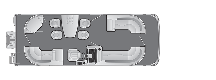 Overhead view of the layout on a Bennington 24 L Entertainment (24 LPD).