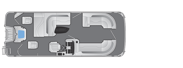 Overhead view of the layout on a Bennington 22 L Fish & Cruise (22 LSAPG).