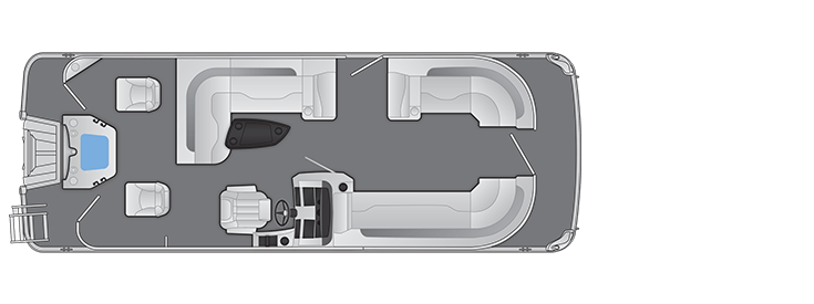 Overhead view of the layout on a Bennington 23 L Fish & Cruise (23 LSNPAPG).