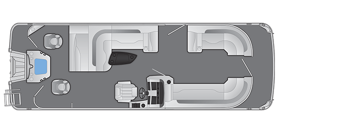 Overhead view of the layout on a Bennington 25 L Fish & Cruise (25 LSAPG).