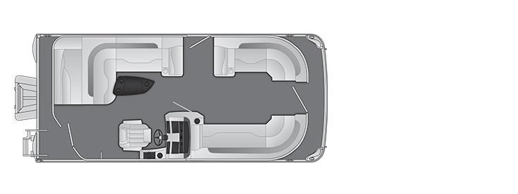 Overhead view of the layout on a Bennington 20 L L-Bench (20 LLG).