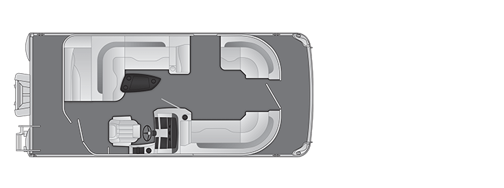 Overhead view of the layout on a Bennington 20 L L-Bench (20 LL).