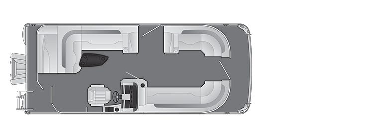 Overhead view of the layout on a Bennington 22 L L-Bench (22 LL).