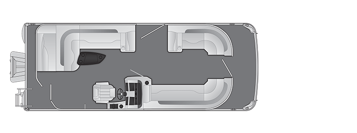 Overhead view of the layout on a Bennington 23 L L-Bench (23 LL).
